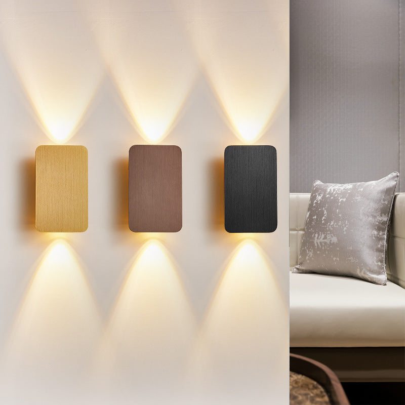 Applique rettangolare LED in metallo per interni bianco caldo