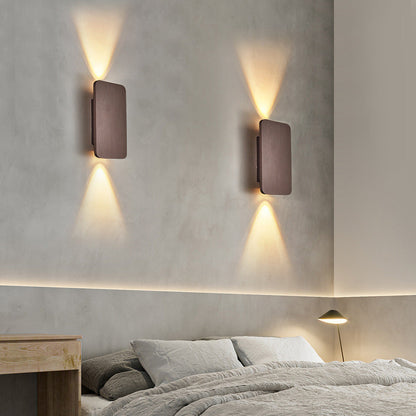 Applique rettangolare LED in metallo per interni bianco caldo