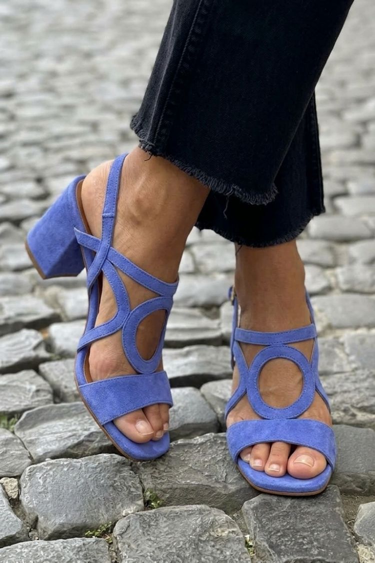 Arabella sandali donna con tacco largo, anello decorativo e cinturino alla caviglia, foto 3