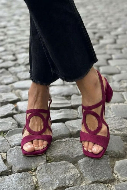 Arabella sandali donna con tacco largo, anello decorativo e cinturino alla caviglia, foto 5
