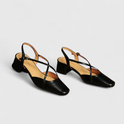 Arduina slingback donna a punta quadrata con cinturini incrociati, foto 10