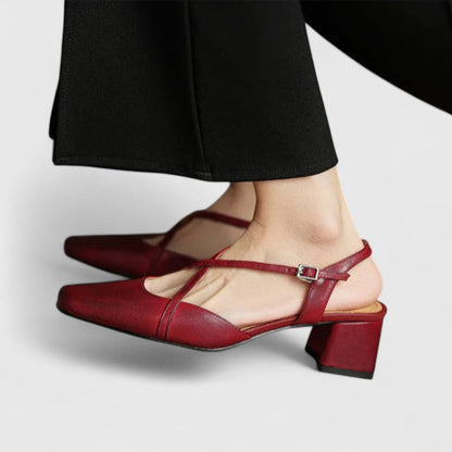 Arduina slingback donna a punta quadrata con cinturini incrociati, foto 3
