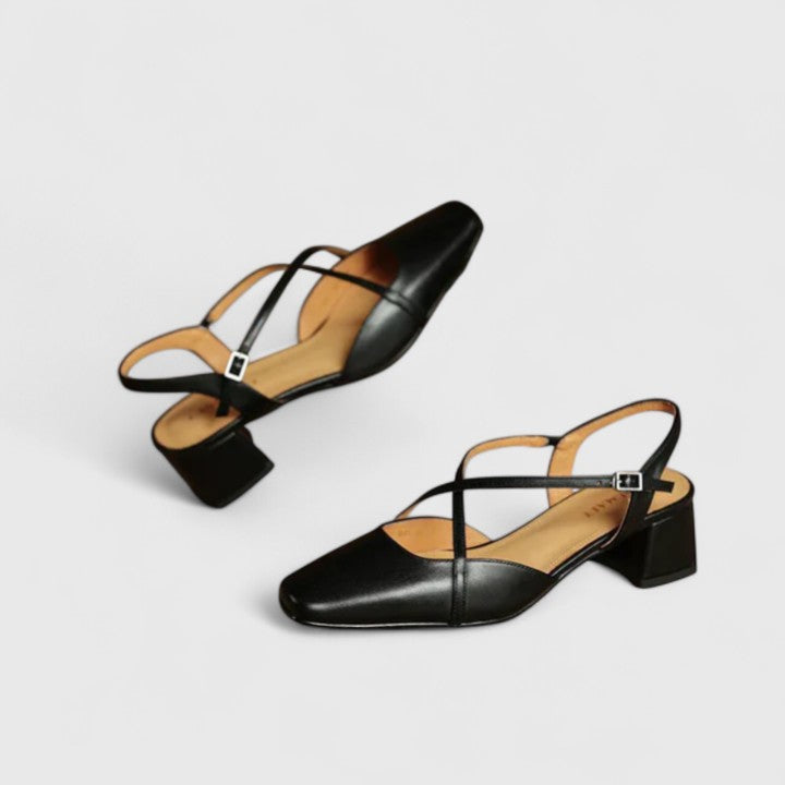 Arduina slingback donna a punta quadrata con cinturini incrociati, foto 9