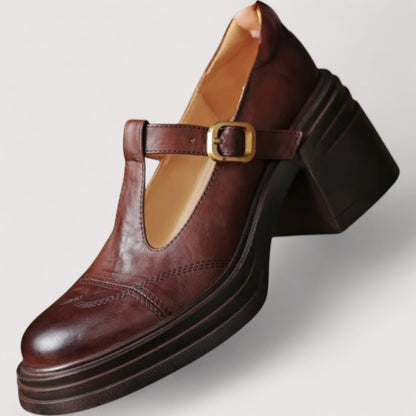 Audenzia scarpe mary jane donna con cinturino a t e tacco largo, foto 1