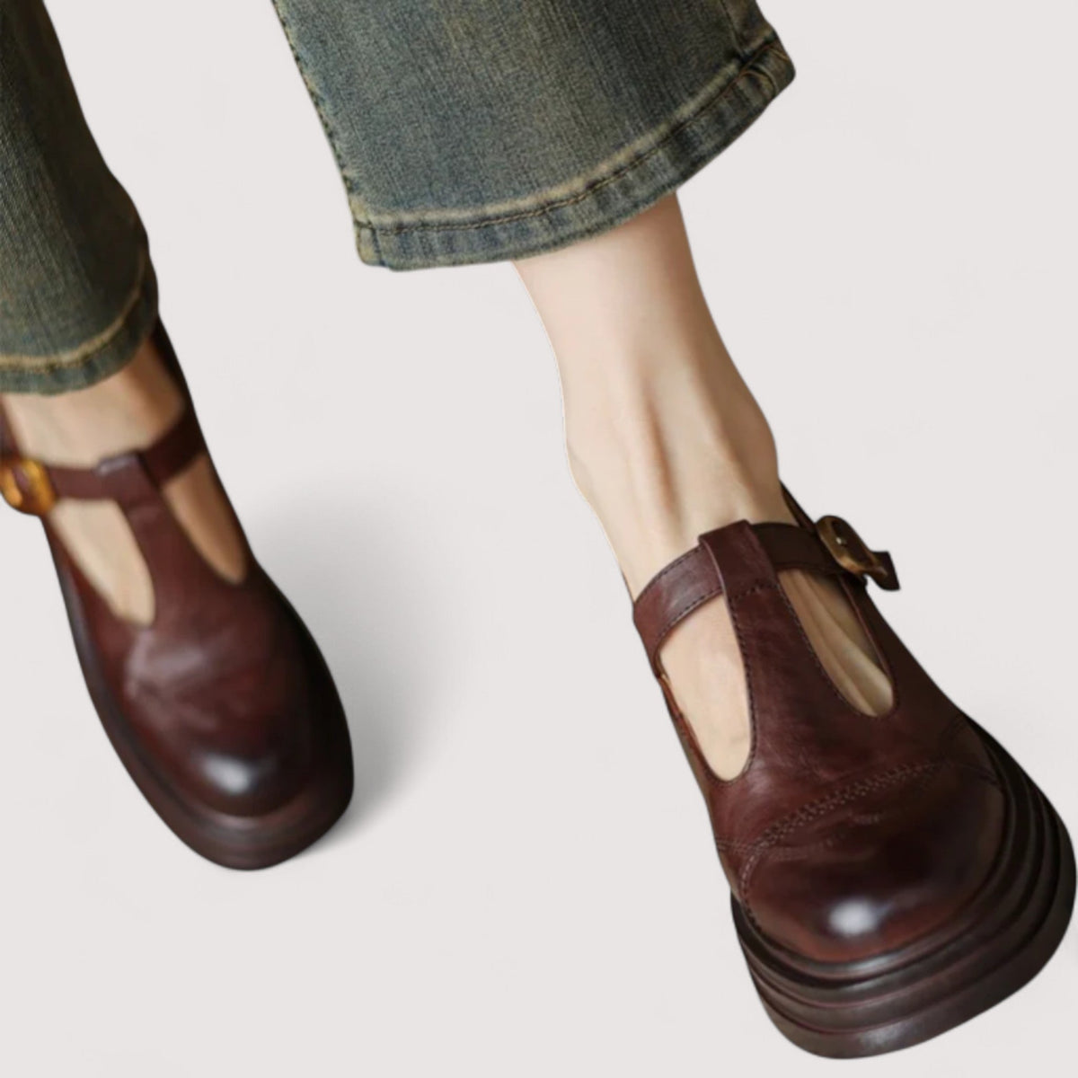 Audenzia scarpe mary jane donna con cinturino a t e tacco largo, foto 2