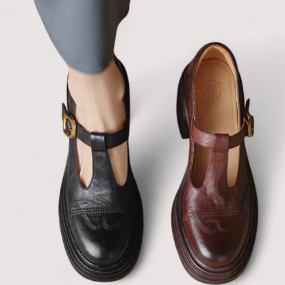 Audenzia scarpe mary jane donna con cinturino a t e tacco largo, foto 4