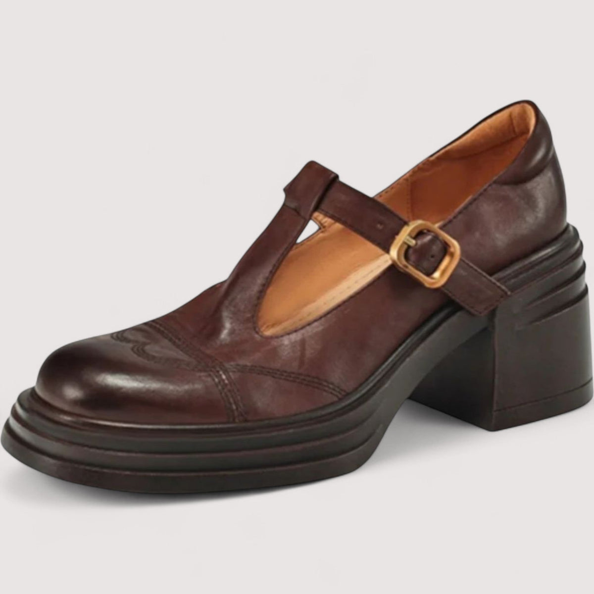 Audenzia scarpe mary jane donna con cinturino a t e tacco largo, foto 5