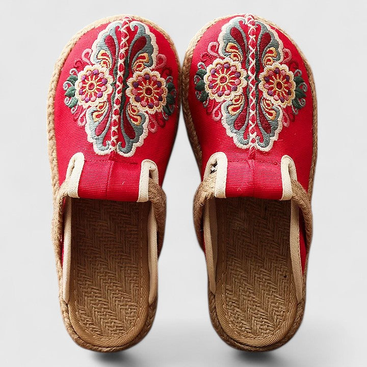 Aurea mules donna con ricamo floreale e punta tonda, foto 1