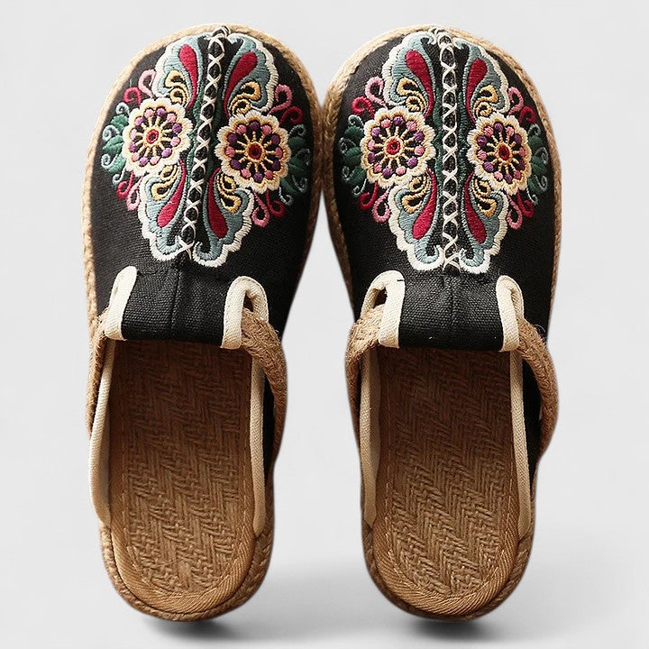 Aurea mules donna con ricamo floreale e punta tonda, foto 3