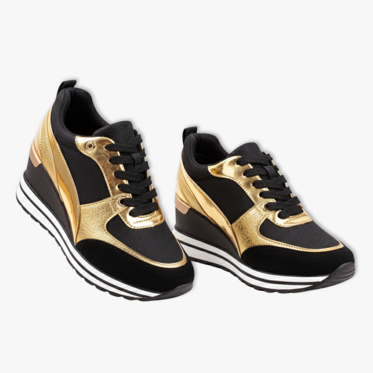 Aurelia sneakers donna con plateau, inserti a contrasto e suola a righe, foto 1