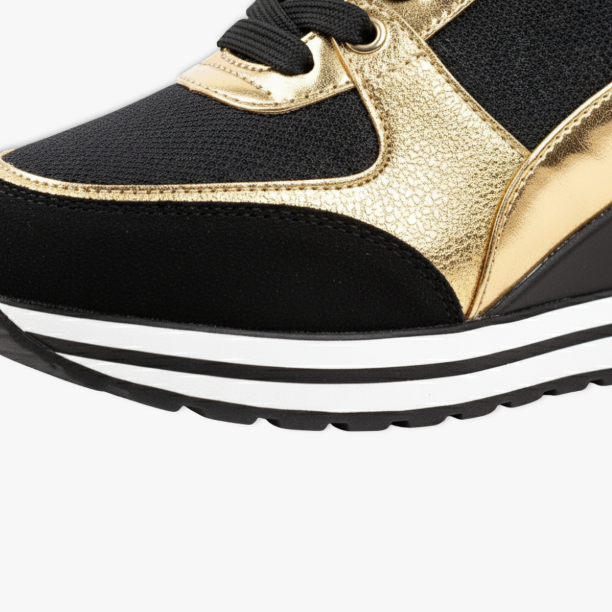 Aurelia sneakers donna con plateau, inserti a contrasto e suola a righe, foto 7