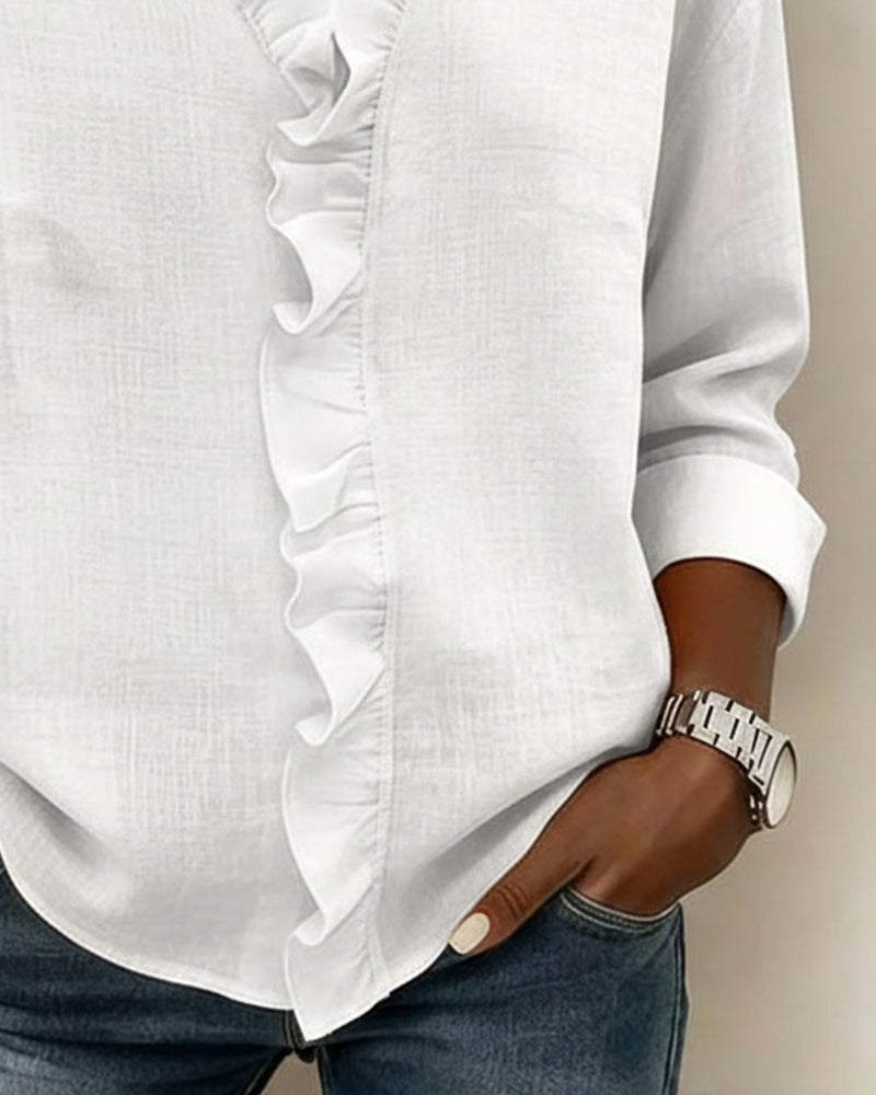 Gelsomina | Blusa con scollo a V e volant