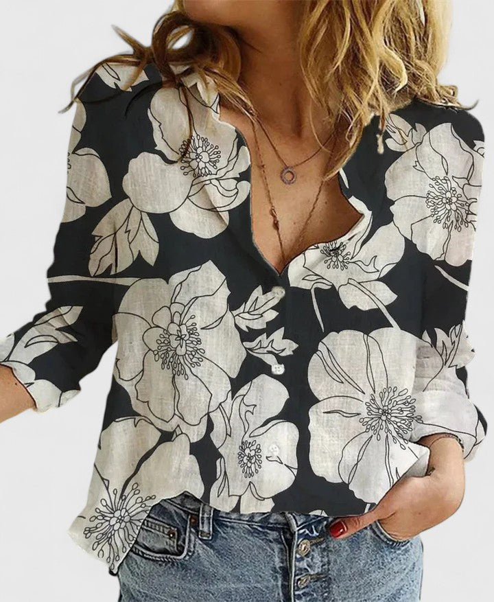 Fulvia | Blusa in lino con bottoni