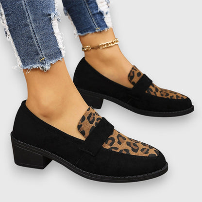 Brizia mocassini donna con inserto leopardato e tacco basso, foto 6