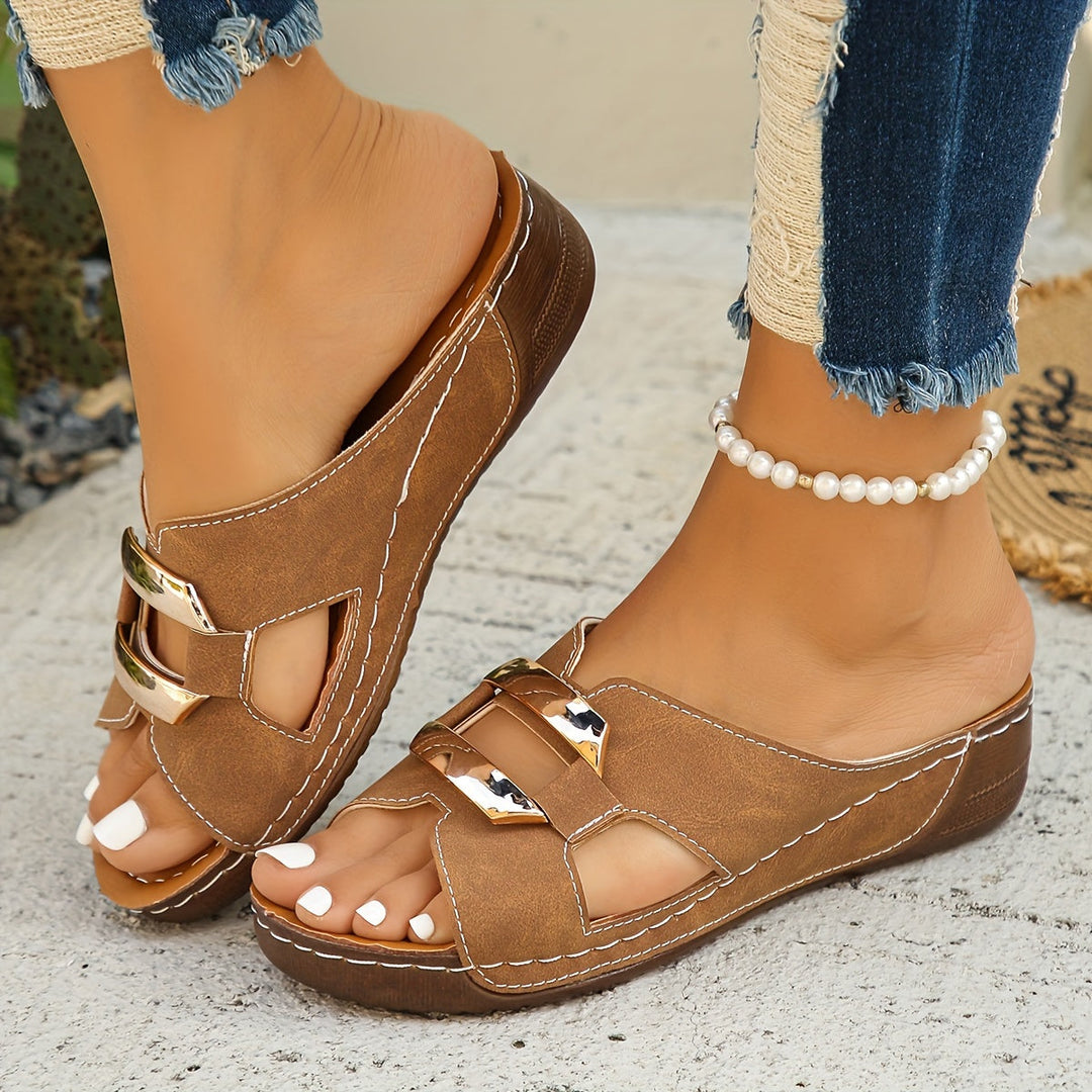 Velia | Sandali slide con fibbia
