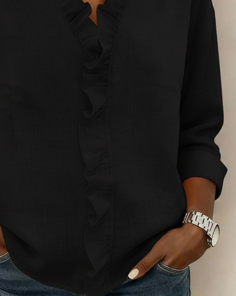 Gelsomina | Blusa con scollo a V e volant