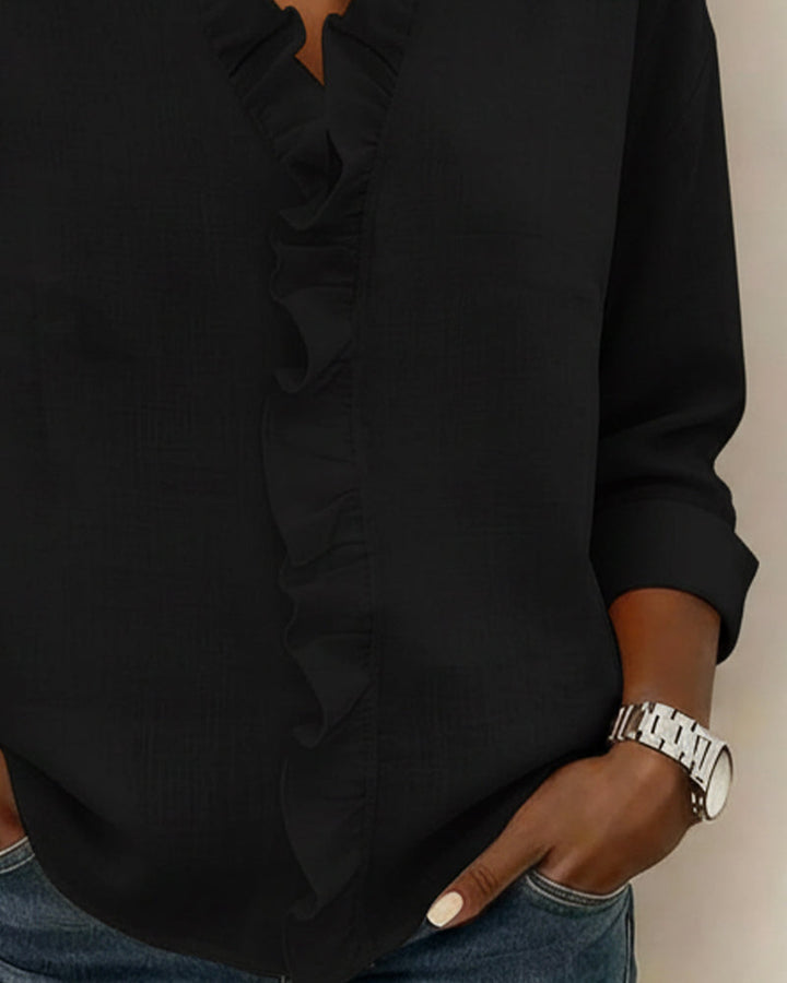Gelsomina | Blusa con scollo a V e volant