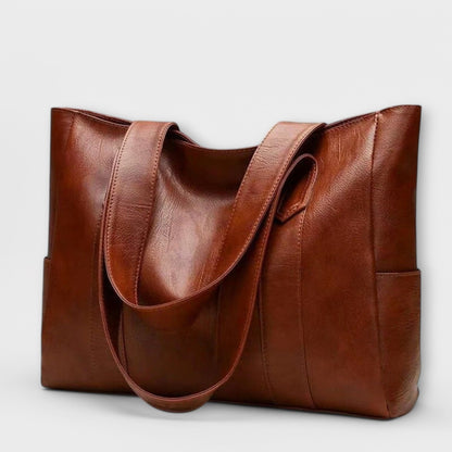 Carmelina borsa shopper donna con tasche laterali e manici lunghi, foto 1