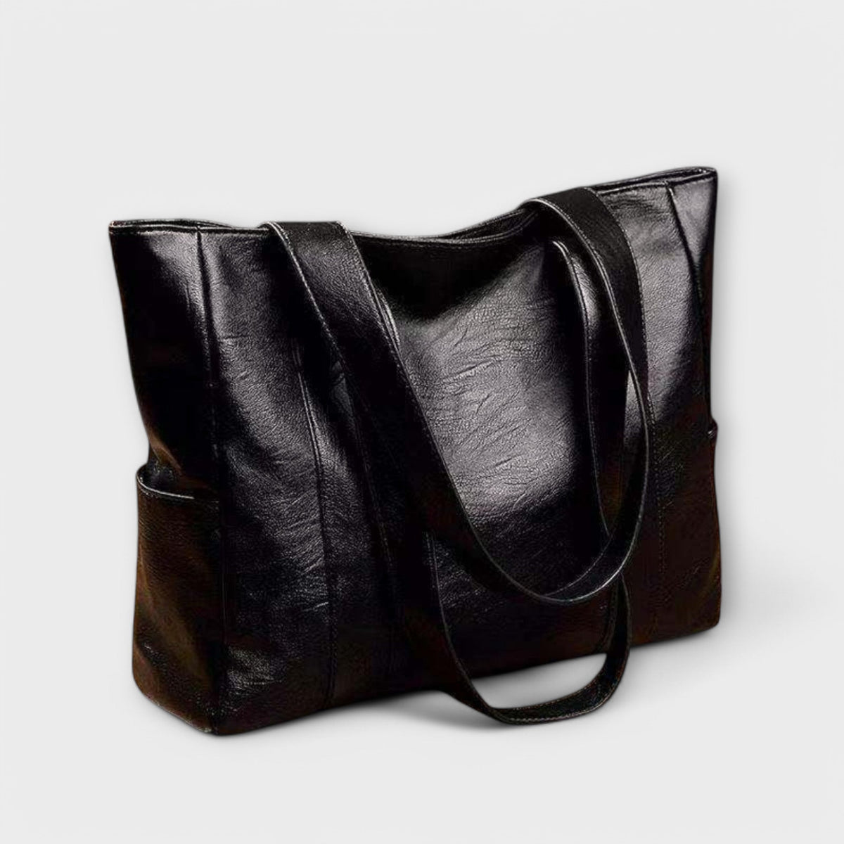 Carmelina borsa shopper donna con tasche laterali e manici lunghi, foto 3