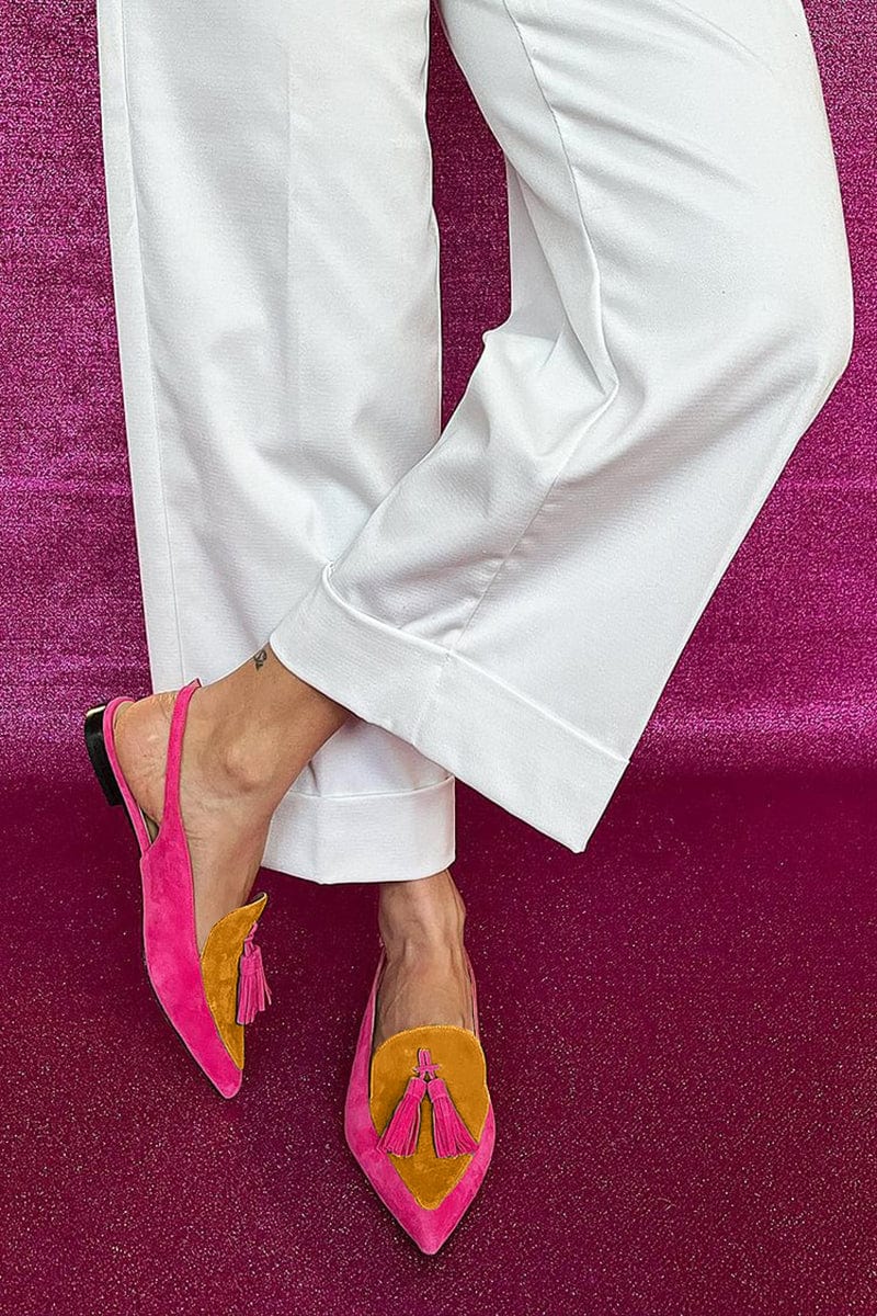 Cherubina slingback donna a punta affusolata con nappine, foto 2