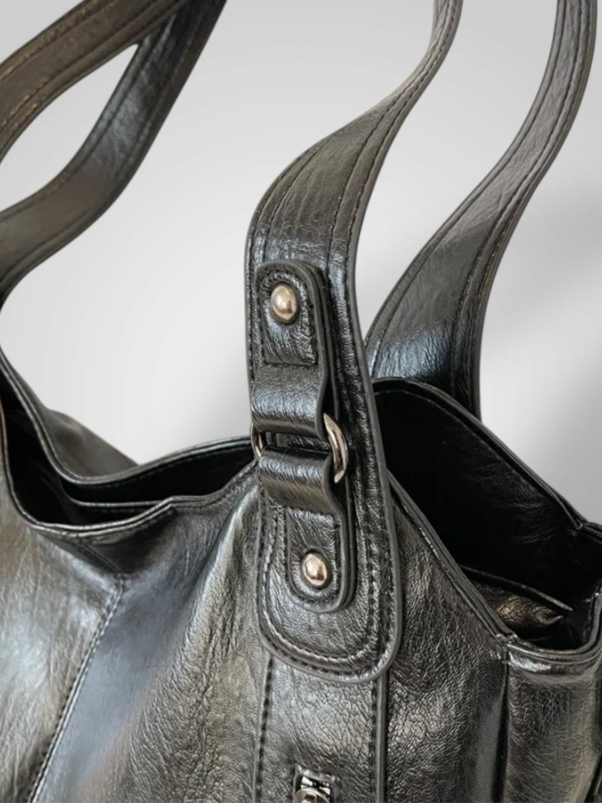 Cirilla borsa a spalla donna in similpelle con due zip frontali, foto 4