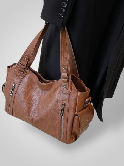 Cirilla borsa a spalla donna in similpelle con due zip frontali, foto 6