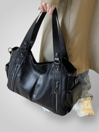 Cirilla borsa a spalla donna in similpelle con due zip frontali, foto 8