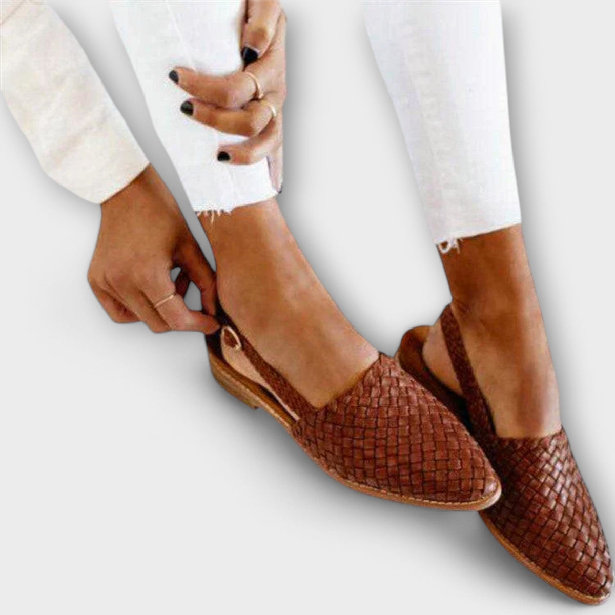 Clorinda slingback donna bassi intrecciati a punta, foto 1