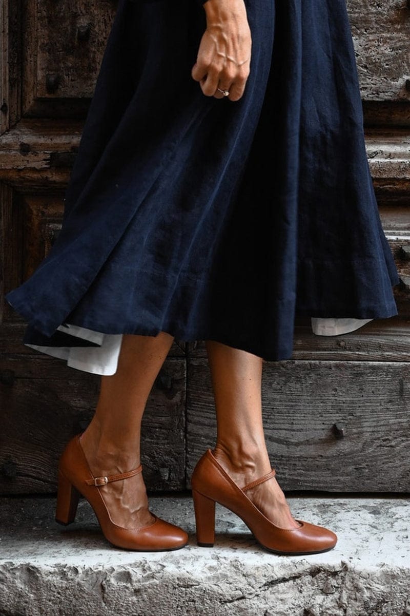 Consolina scarpe mary jane donna con tacco largo e punta tonda, foto 3