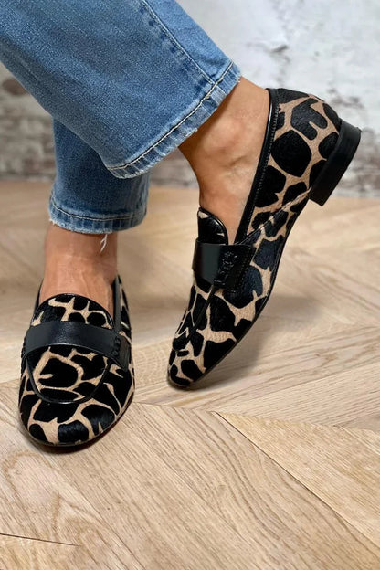 Cordelia mocassini donna animalier con fascia a contrasto, foto 2
