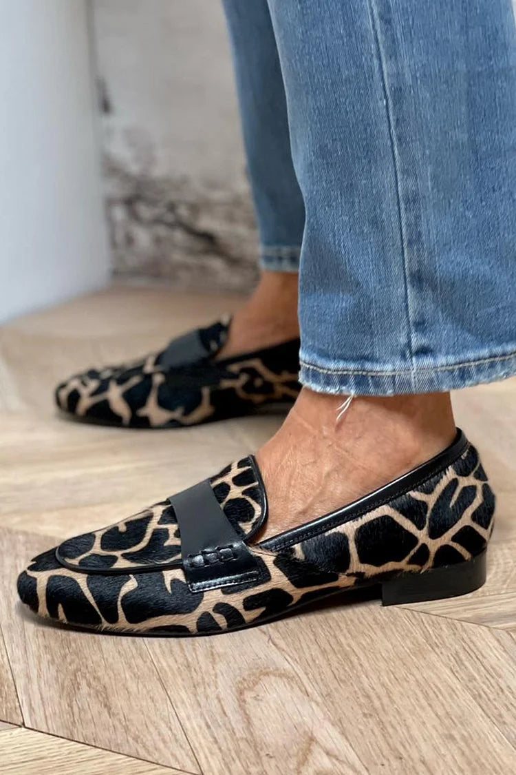 Cordelia mocassini donna animalier con fascia a contrasto, foto 3