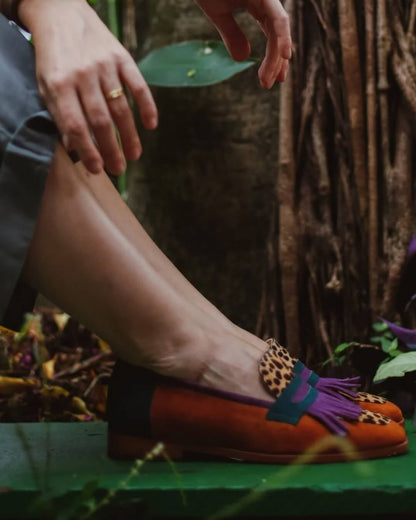 Cornelia mocassini donna con frange e inserti animalier, foto 3