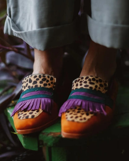 Cornelia mocassini donna con frange e inserti animalier, foto 4
