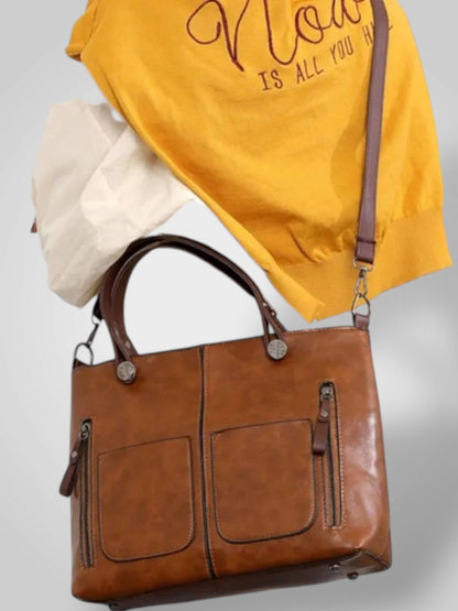 Costantina borsa a spalla donna con tasche frontali e tracolla staccabile, foto 2