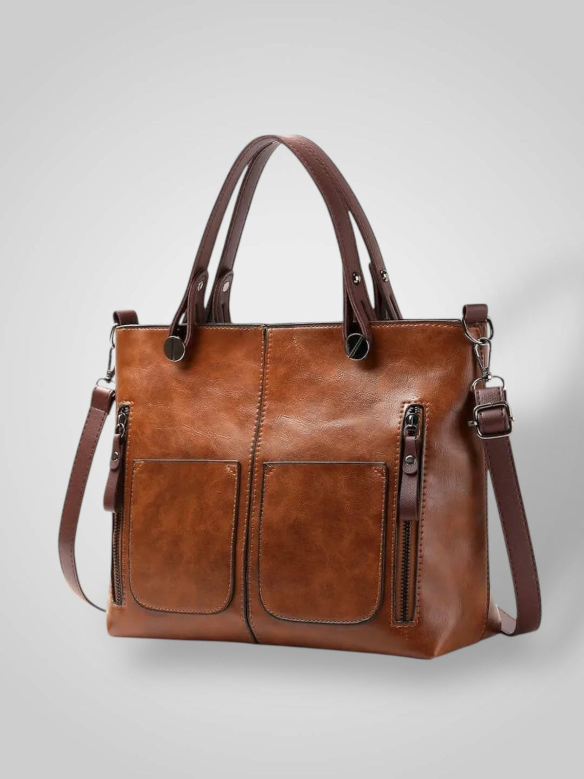 Costantina borsa a spalla donna con tasche frontali e tracolla staccabile, foto 7