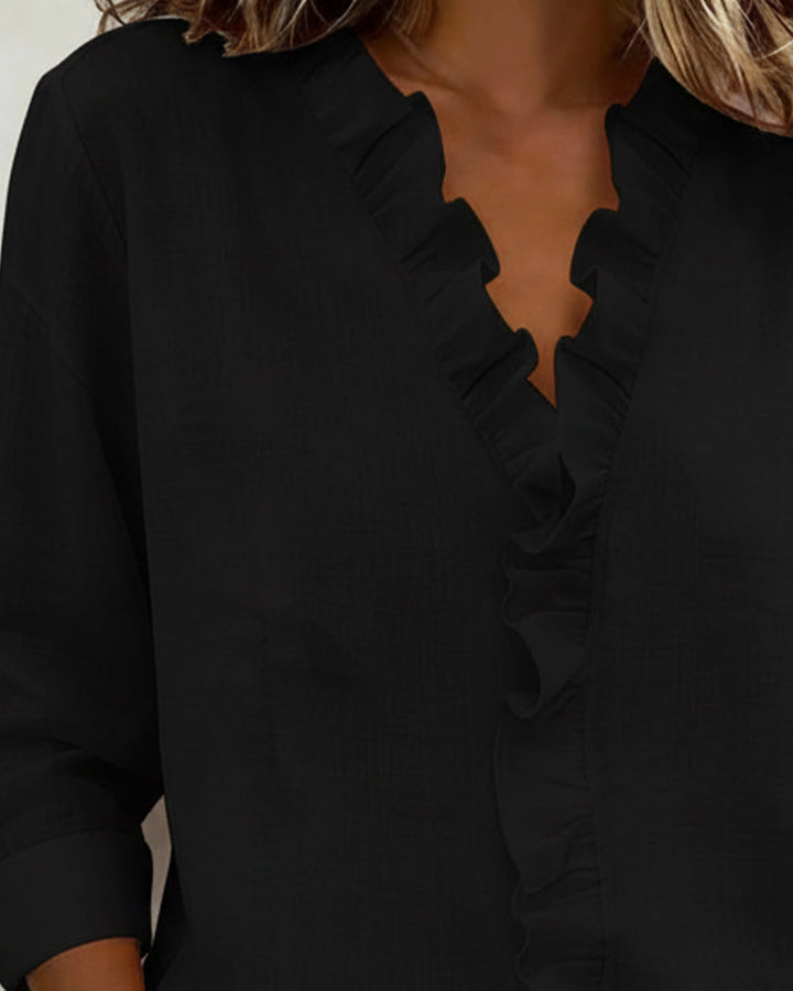 Gelsomina | Blusa con scollo a V e volant