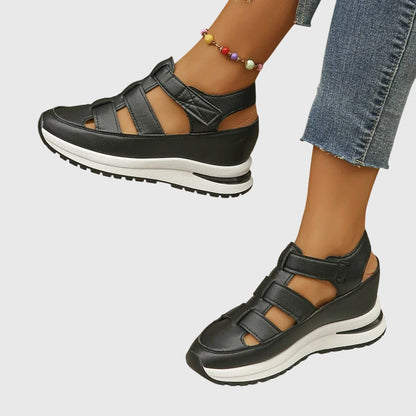 Delfa sandali donna a gabbia con plateau e chiusura a strappo, foto 4