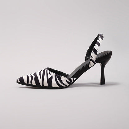 Delizia slingback donna a punta affusolata con stampa animalier, foto 2