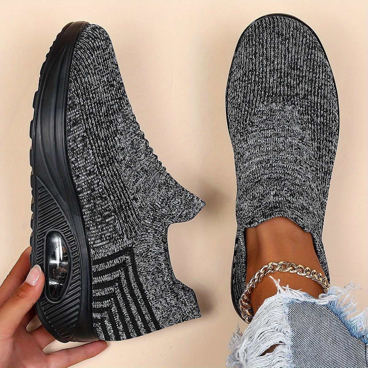 Dilva sneakers donna a calzino in tessuto a rete, foto 1