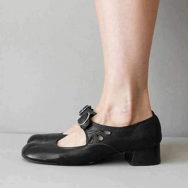 Dina scarpe mary jane donna con tacco basso a blocco e fibbia, foto 2