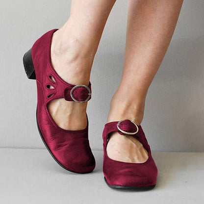 Dina scarpe mary jane donna con tacco basso a blocco e fibbia, foto 3