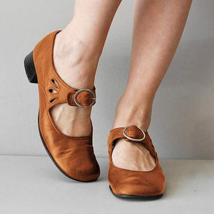 Dina scarpe mary jane donna con tacco basso a blocco e fibbia, foto 5