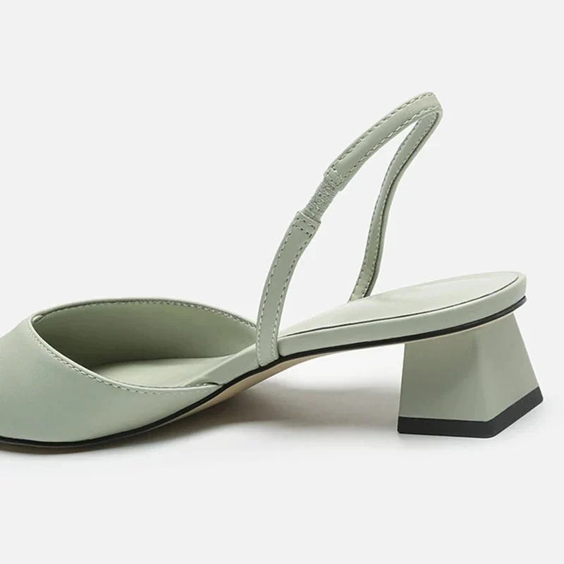 Dora slingback donna a punta con tacco basso e cinturino elastico, foto 4