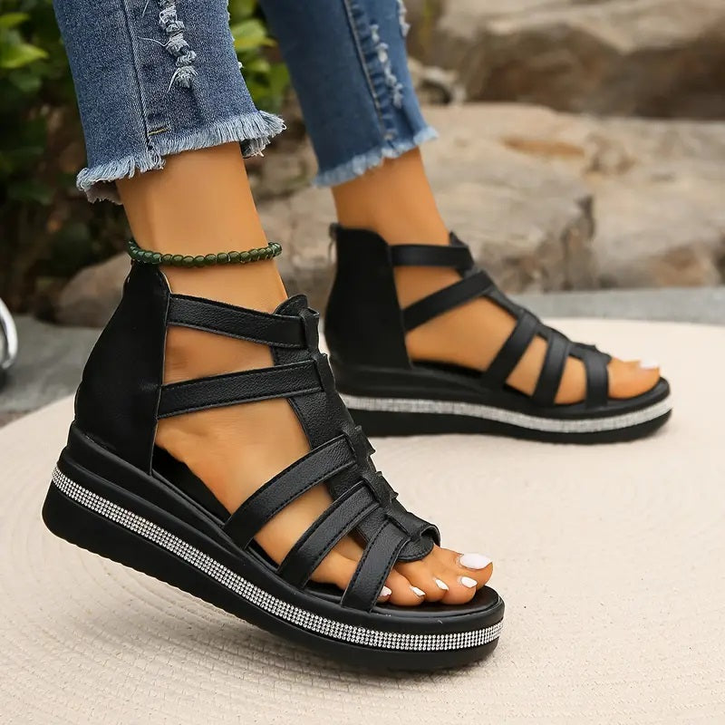 Manola | Sandali con strass e cinturino regolabile