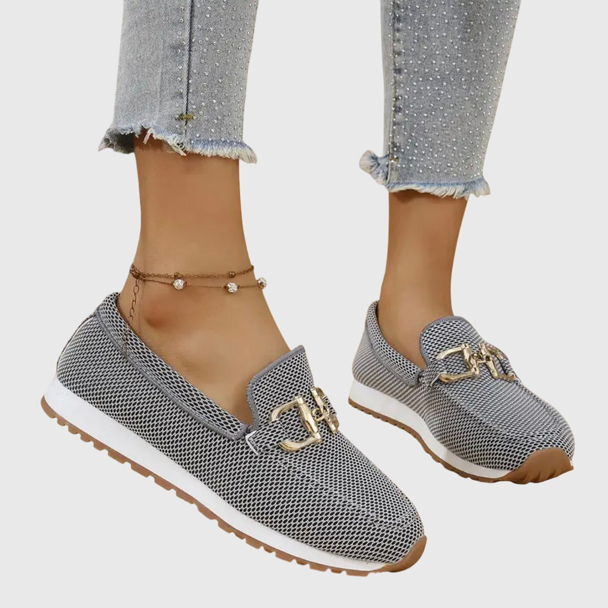 Elda mocassini donna con morsetto metallico e suola sportiva, foto 3