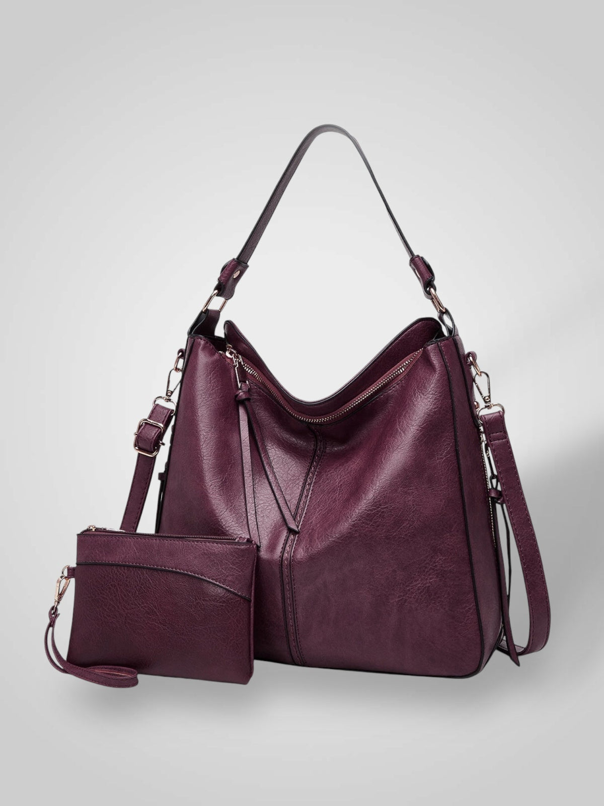 Ermelinda borsa a spalla donna in pelle con tracolla rimovibile, foto 2