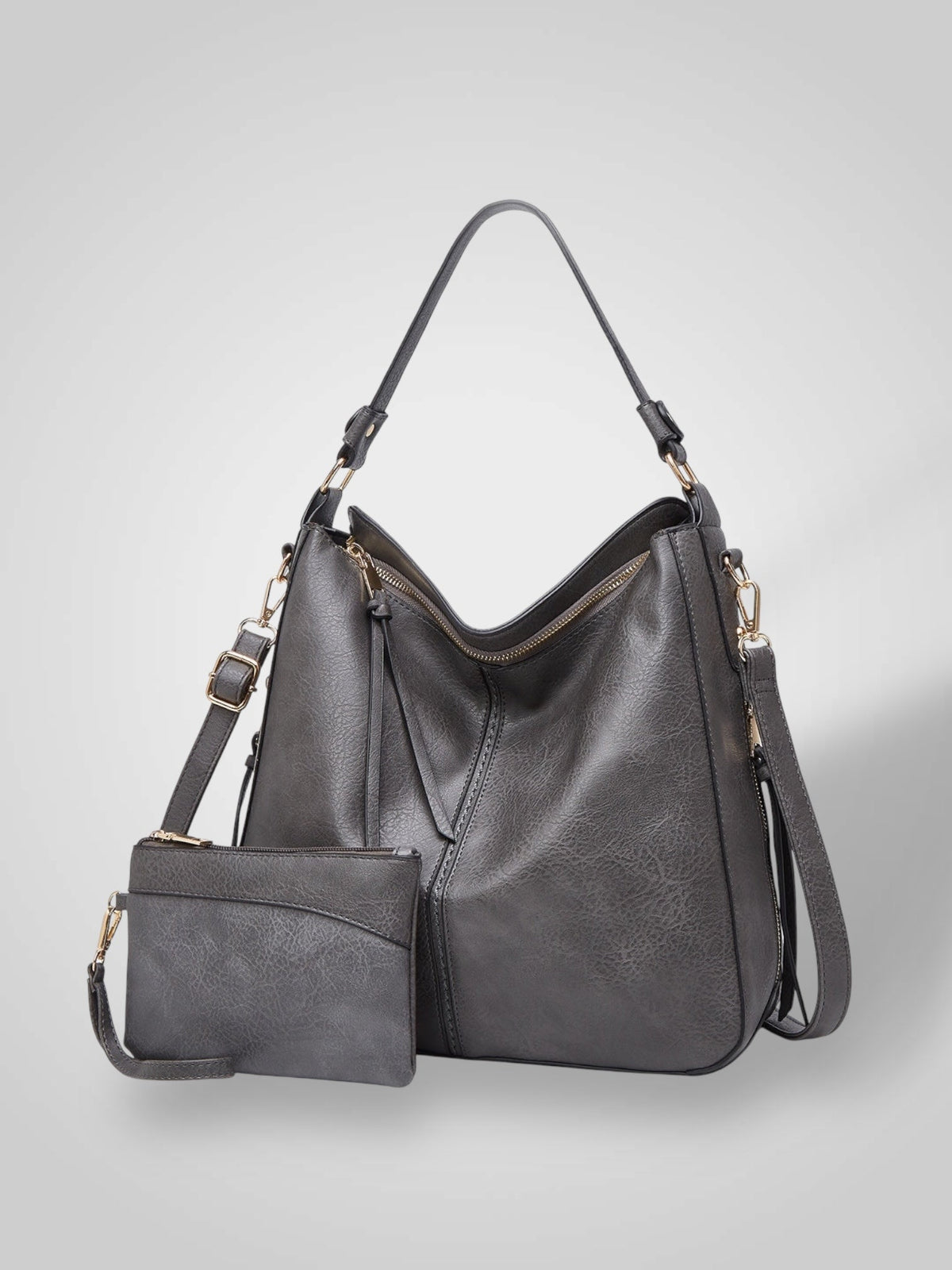 Ermelinda borsa a spalla donna in pelle con tracolla rimovibile, foto 3