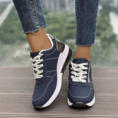 Erminda sneakers donna con lacci e zip laterale, foto 4
