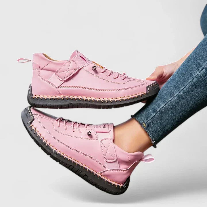 Eufemia sneakers donna con lacci, cinturino a strappo e cuciture a vista, foto 1