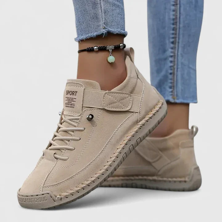 Eufemia sneakers donna con lacci, cinturino a strappo e cuciture a vista, foto 4